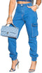 Womens Athletic Pants Casual Cargo Long Work Pants Solid Color Hiking Pants Trousers with Pockets M