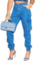 Womens Athletic Pants Casual Cargo Long Work Pants Solid Color Hiking Pants Trousers with Pockets M