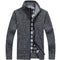 Men's Thick Knitted Fleece Cardigan Sweater Coat