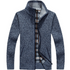 Men's Thick Knitted Fleece Cardigan Sweater Coat