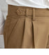 Mid-High Waist Straight Cropped British Pants