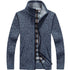 Men's Thick Knitted Fleece Cardigan Sweater Coat