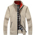 Men's Thick Knitted Fleece Cardigan Sweater Coat