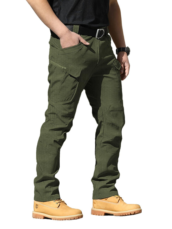 AUTIWITUA Mens Tactical Pants Water Resistant Cargo Pants Lightweight Outdoor Hiking Work Pants(No Belt) Green