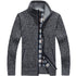 Men's Thick Knitted Fleece Cardigan Sweater Coat