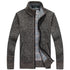Men's Thick Knitted Fleece Cardigan Sweater Coat